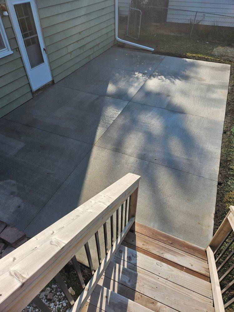 Completed concrete patio