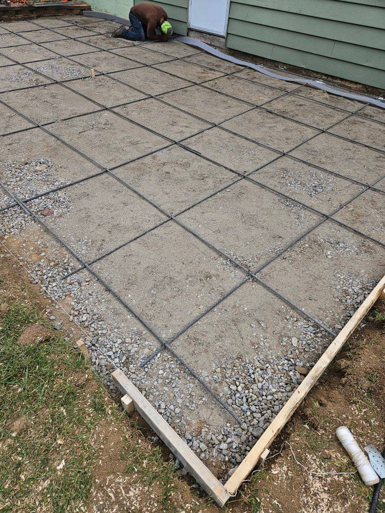 Concrete patio installation