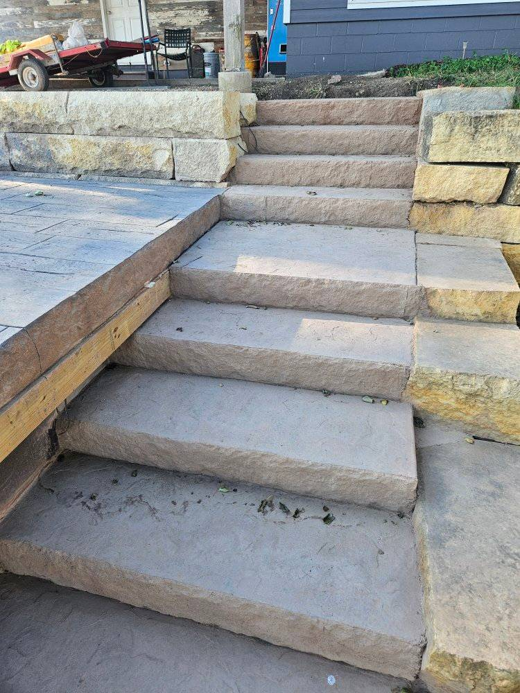 Finished concrete steps project